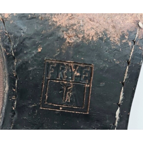 FRYE Erin Chelsea Boots Brown Leather Blk Goring  Block Heel 4001 Sz 8B Mexico - Picture 13 of 14